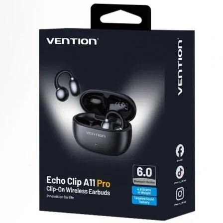 Vention Echo Clip A11 Pro Auriculares Bluetooth con Estuche de Carga Autonomía 6h Negro